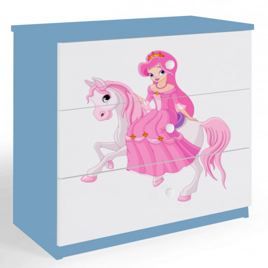 Komoda Babydreams - Princesė ant arklio, mėlyna