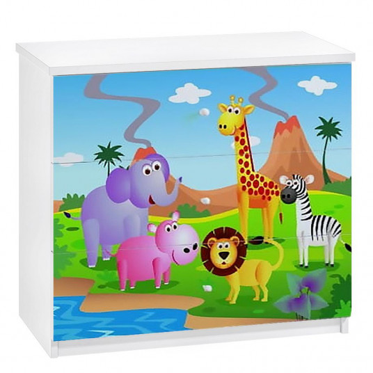 Komoda Babydreams - Safari, balta