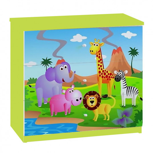Komoda Babydreams - Safari, žalia