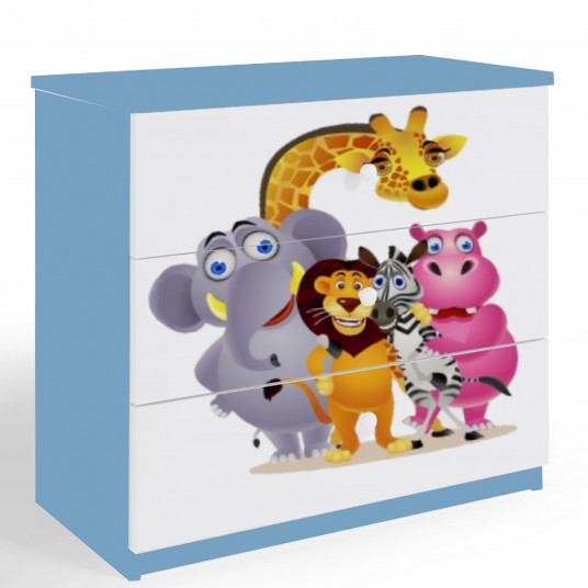 Komoda Babydreams - Zoo, mėlyna