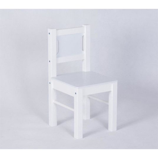 Chair set - Wooden - 2pcs - WHITE/LIGHT BLUE
