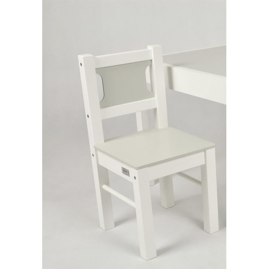 Chair set - Wooden - 2pcs - WHITE/LIGHT GREY