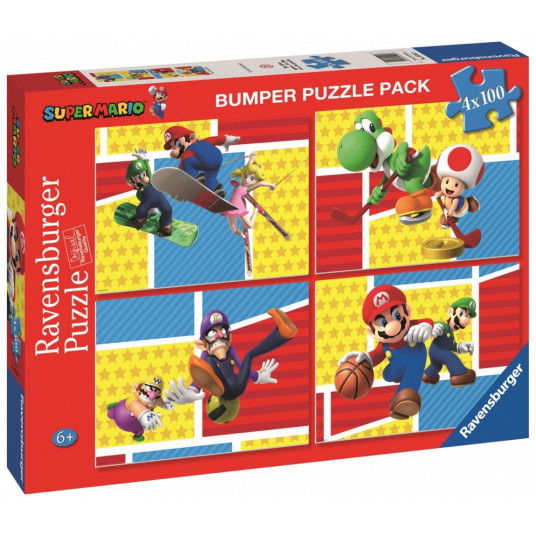 Puzzle 4x100 pcs Super Mario