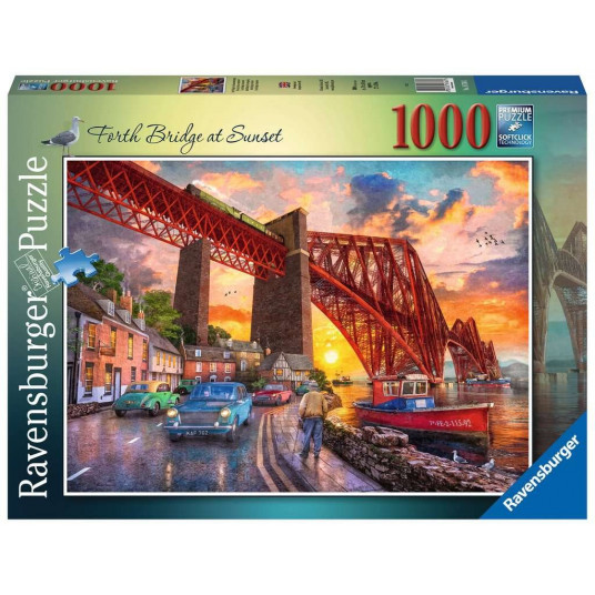 Puzzle 2D 1000 elements: Bridge at sunrise