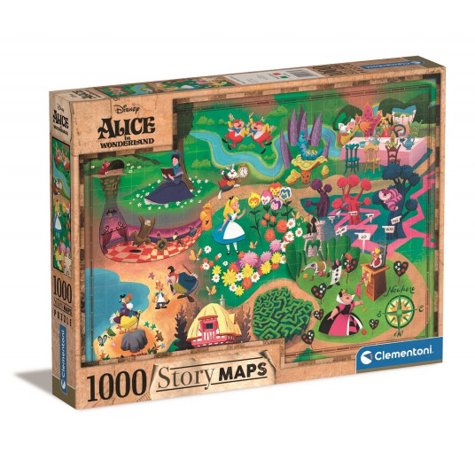 Puzzle 1000 elements Story Maps Alice in Wonderland