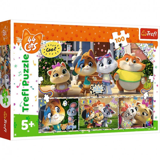 Puzzle 100 elements A good team of friends 44 Cats