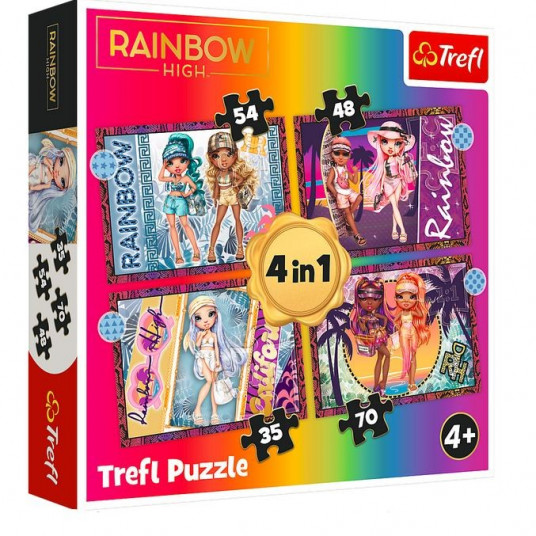 Puzzle 4in1 Fashionable Rainbow High Dolls