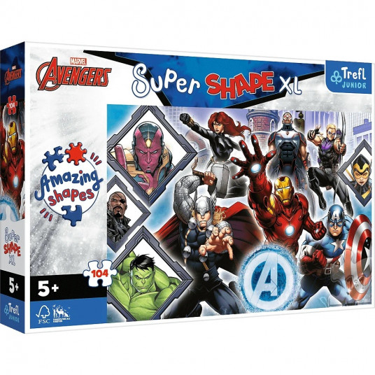Puzzle 104 elements XL Super Shape Your favorite Avengers