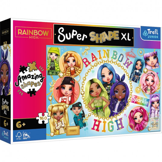 Puzzle 160 elements XL Super Shape Dolls Rainbow High