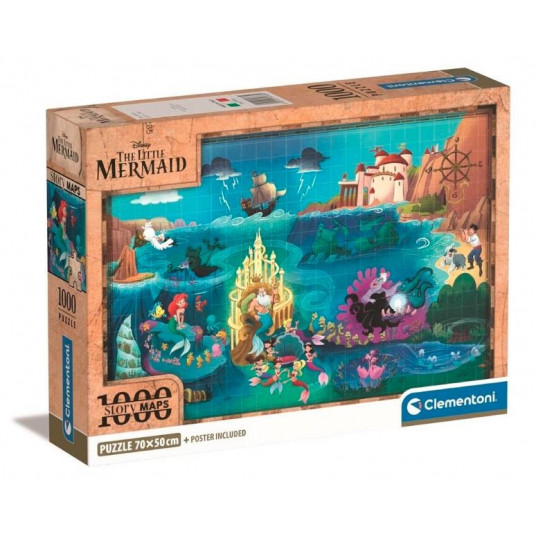 Puzzle 1000 elements Compact Disney Maps Little Mermaid