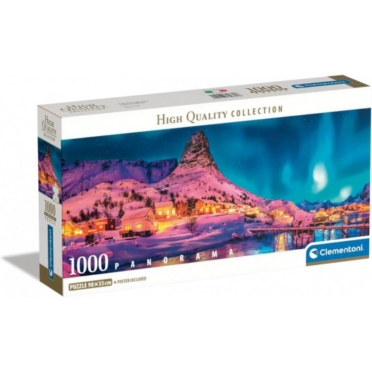 Puzzle 1000 elements Compact Panorama Colorful Night Lofoten Island