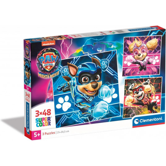Puzzle 3x48 elements Super Color Paw Patrol The Mighty Movie