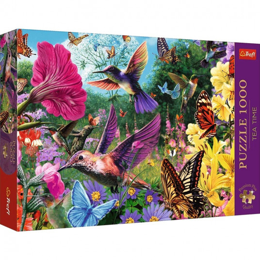 Puzzles 1000 elements Premium Plus Tea Time Birds garden