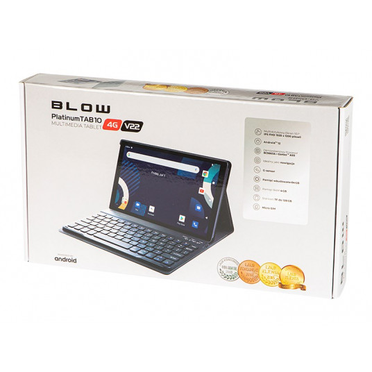 PlatinumTAB10 4G V22 10,1" 4GB 64GB 4G tamsiai pilka + dėklas