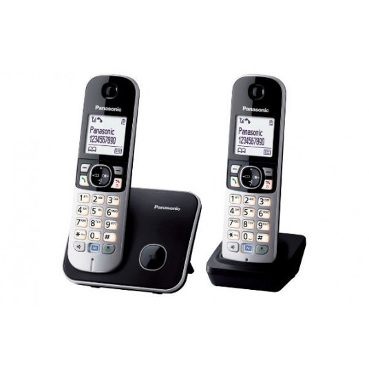 Telefonas Panasonic KX-TG6812 DECT Skambintojo ID Juoda, Sidabras