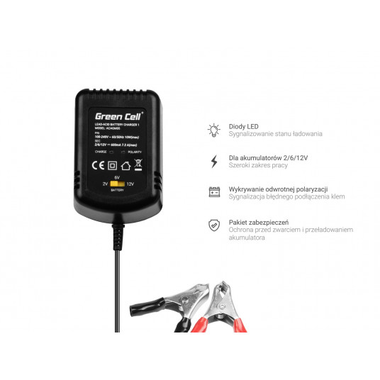 GREEN CELL Charger for accumulators 2V