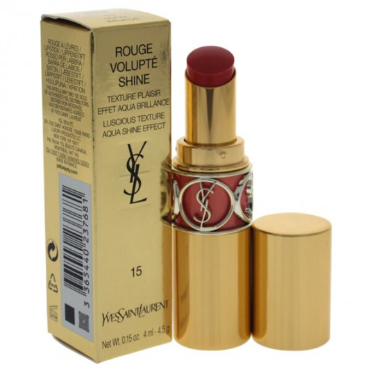 Yves Saint Laurent, Rouge Volupte Shine, High Shine, kreminiai lūpų dažai, 15, Corail Intuitive, 4,5 g