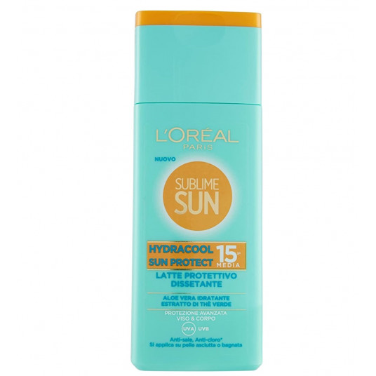 L'Oreal Paris, Sublime Sun Hydrafresh Protect, Drėkinantis, Kūno pienas, SPF 15, 200 ml