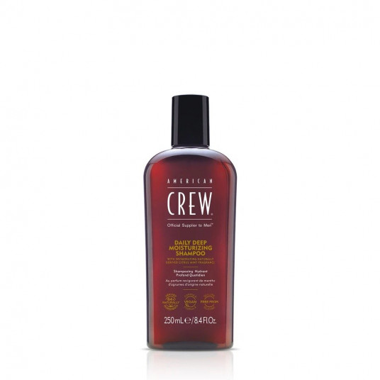 American Crew, kasdienis gilus drėkinimas, veganiškas, plaukų šampūnas, maitinantis, 250 ml