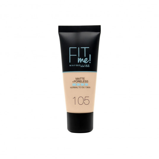 Maybelline, Fit Me Matte + Poreless, Skystas makiažo pagrindas, 105, Natural Ivory, 30 ml