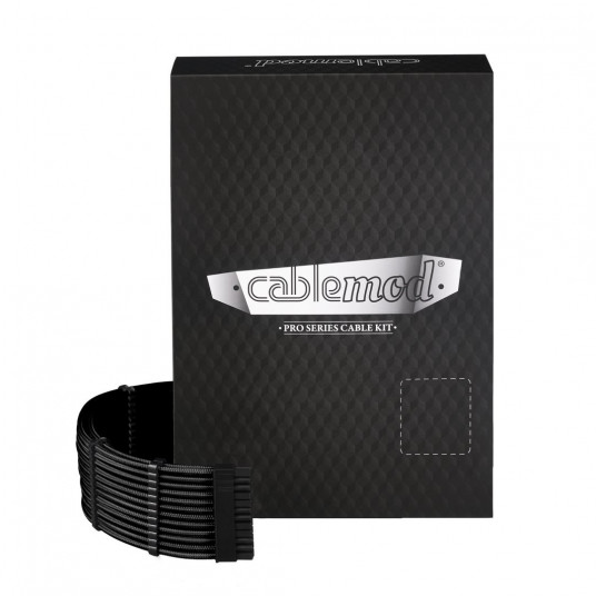 CableMod C-Series PRO ModMesh kabelių rinkinys, skirtas RMi/RMx/RM (juoda etiketė) – juoda