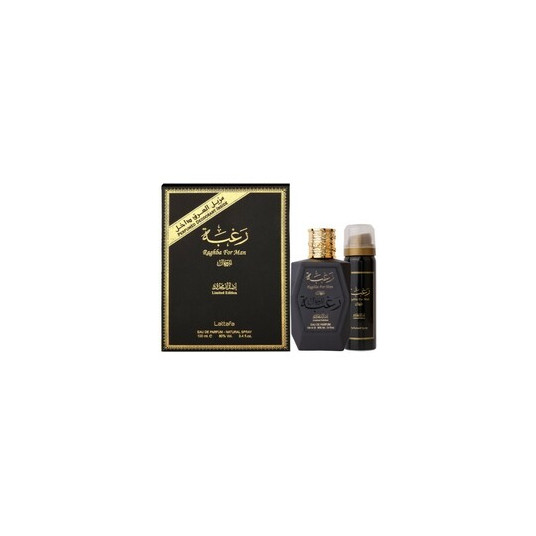 Lattafa Perfumes Raghba For Men Dárková sada EDP 100 ml a deospray 50 ml, 100ml