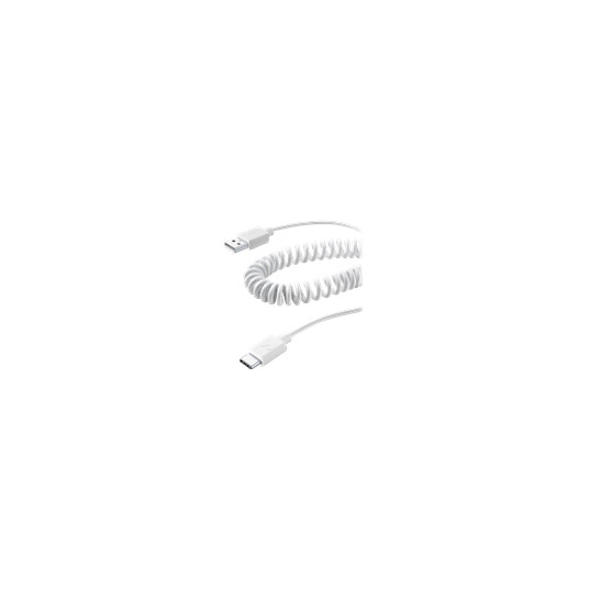 CELLULARLINE COILED DUOMENŲ KABELAS USB-C
