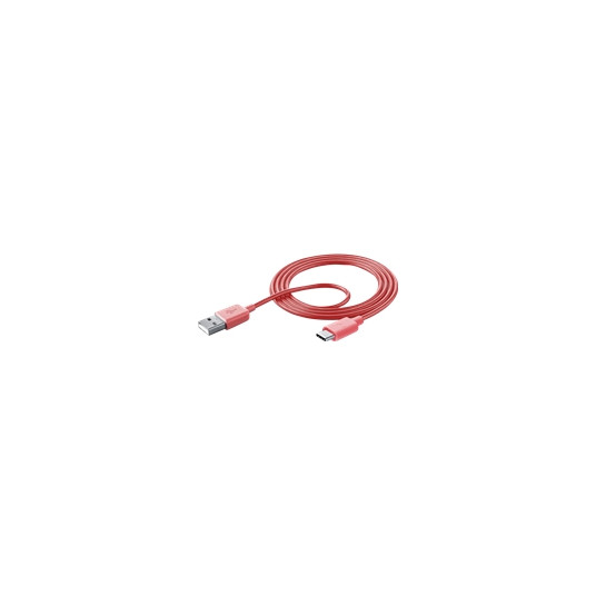 CELLULARLINE USB-A į USB-C kabelis ROŽAS