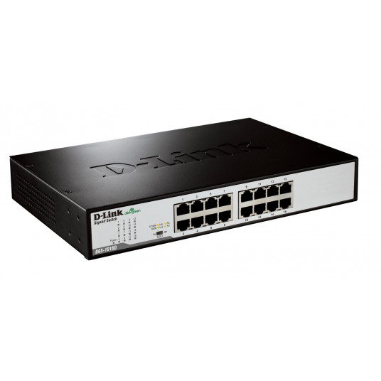 D-Link DGS-1016D/E tinklo komutatorius Ne-valdomas Juoda, Metalinis