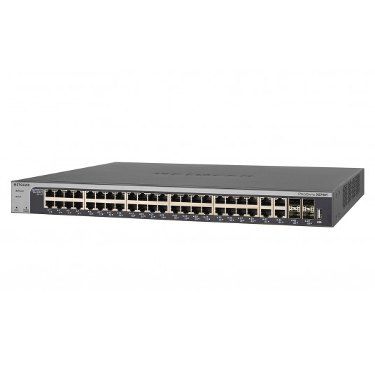 NETGEAR XS748T-100NES tinklo komutatorius Valdomas L2+/L3 10G Ethernet (100/1000/10000) Juoda