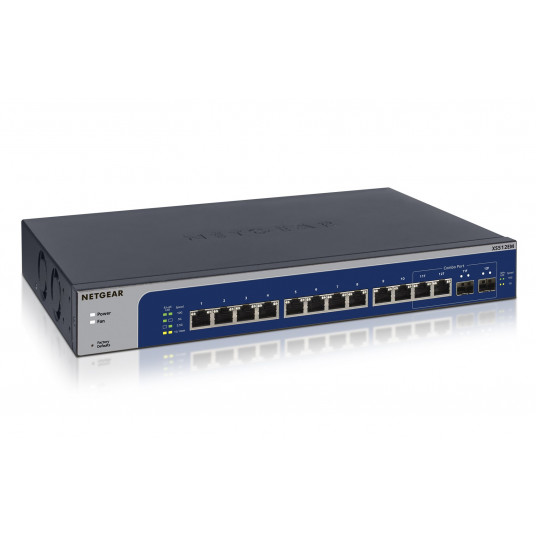 NETGEAR XS512EM Valdomas L2 10G Ethernet (100/1000/10000) 1U Mėlyna, Pilka