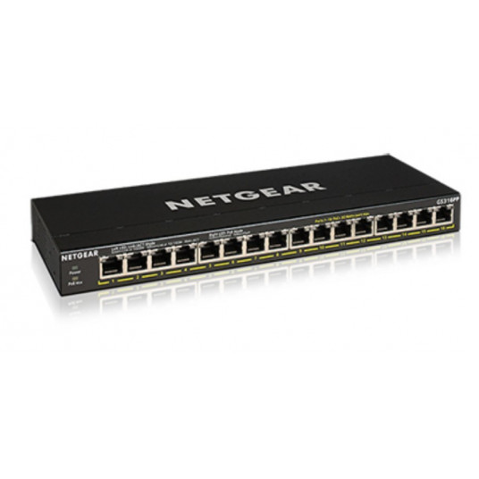 NETGEAR GS316PP Ne-valdomas Gigabit Ethernet (10/100/1000) Maitinimas per Eternetą (PoE) Juoda