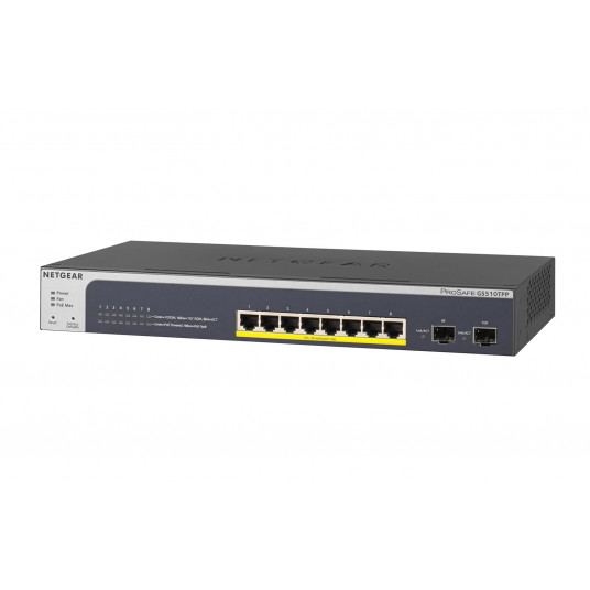 NETGEAR GS510TPP Valdomas L2/L3/L4 Gigabit Ethernet (10/100/1000) Maitinimas per Eternetą (PoE) Juoda