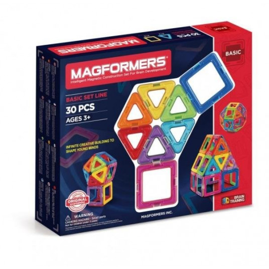 MAGFORMERS 005-701005 BASIC SET LINE - 30 ELEMENTŲ