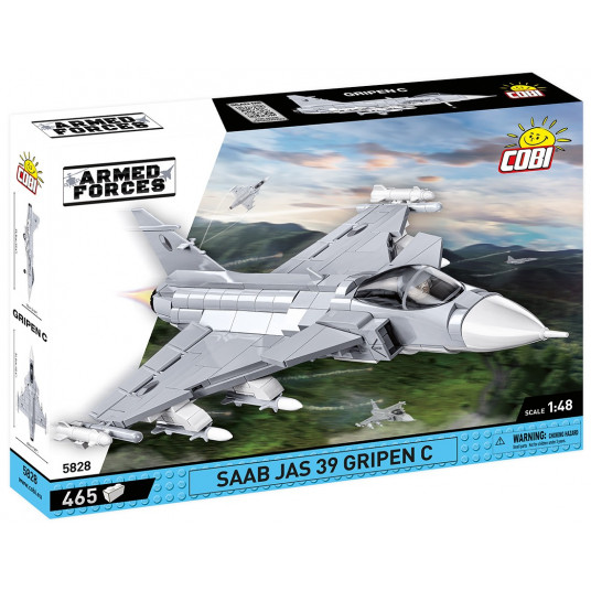 COBI 5828 ginkluotųjų pajėgų švedų daugiafunkcis naikintuvas SAAB JAS 39 Gripen C 465 trinkelės