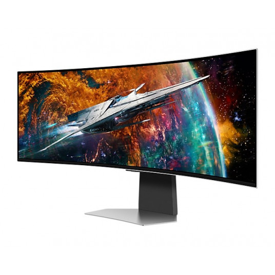 "124cm/49" (5120x1440) Samsung Odyssey OLED G9 S49CG954SU UWQHD 240Hz lenktas 0,03ms 2xUSB-C MiniDP MicroHDMI HDMI LS Silver