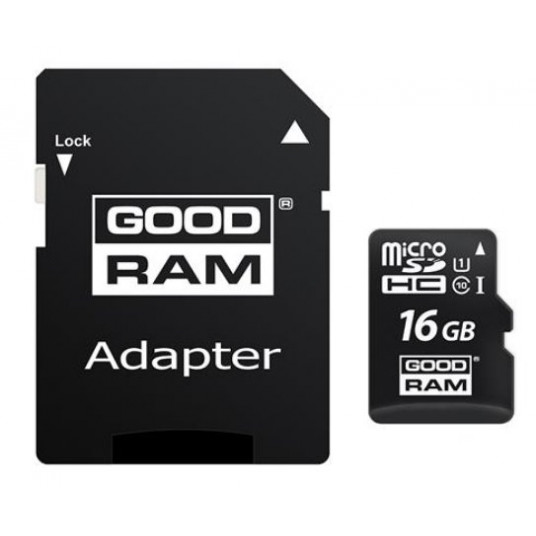 Goodram 16GB Micro SDHC U1-I 10 klasės atminties kortelė su adapteriu