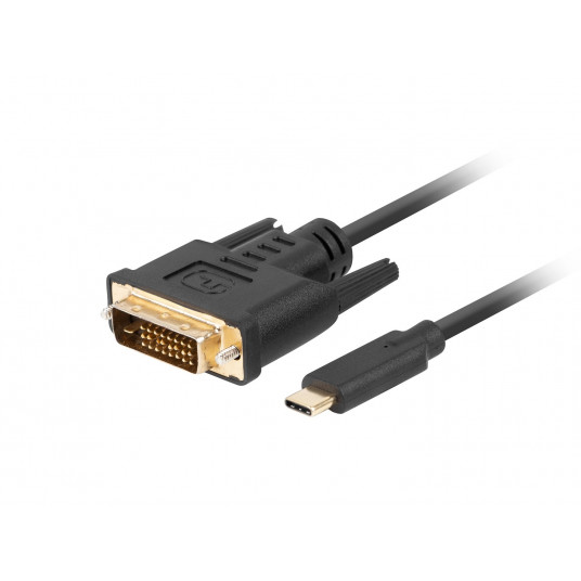 Lanberg CA-CMDV-10CU-0018-BK vaizdo kabelio adapteris 1,8 m C tipo USB DVI-D Juoda