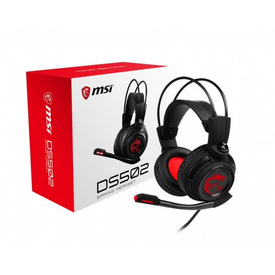 MSI FBA_S37-2100910-SV1 Ausinės be mikrofono ir ausinės su mikrofonu Laisvų rankų įranga Vielinis Su lankeliu Žaidimas Juoda, Raudona