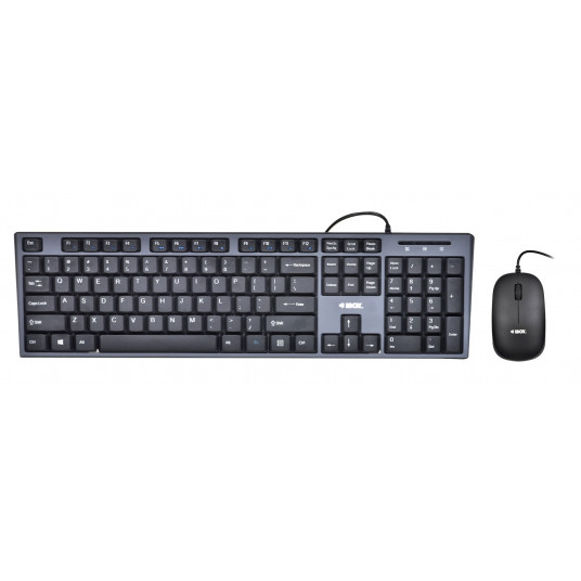 Klaviatūros ir pelės rinkinys IBOX IKMS606 (USB 2.0; (JAV); juoda spalva; optinė; 800 DPI)