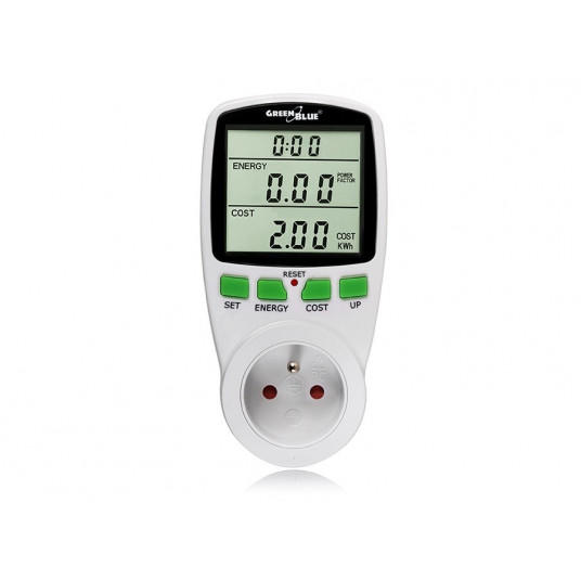 Greenblue GB202 vatmetras Balta 0 - 9999 W Įmontuotas ekranas LCD