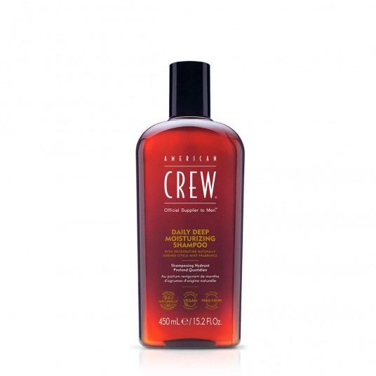 American Crew, kasdienis gilus drėkinimas, veganiškas, plaukų šampūnas, maitinantis, 450 ml