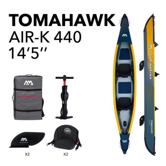 Dvivietė Pripučiama baidarė Aqua Marina Tomahawk 440x78 cm AIR-K 440 (2023)