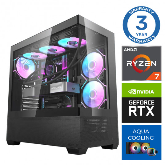 INTOP AQUA Ryzen 7 7700X 32GB DDR5 1TB SSD M.2 NVME RTX4060Ti 8GB no-OS