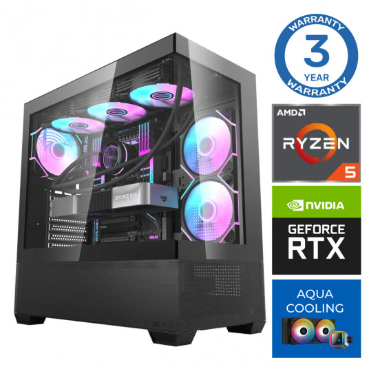 INTOP AQUA Ryzen 5 7600X 64GB DDR5 1TB SSD M.2 NVME RTX4070 SUPER 12GB no-OS