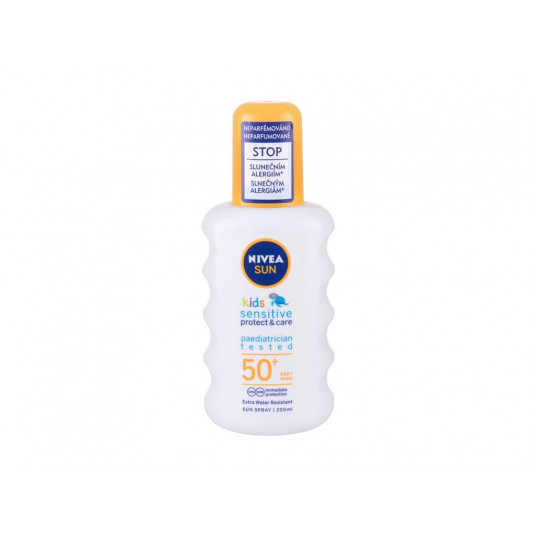 Kūno losjonas nuo saulės Nivea Sun Kids Protect & Sensitive Spray SPF50+, 200 ml
