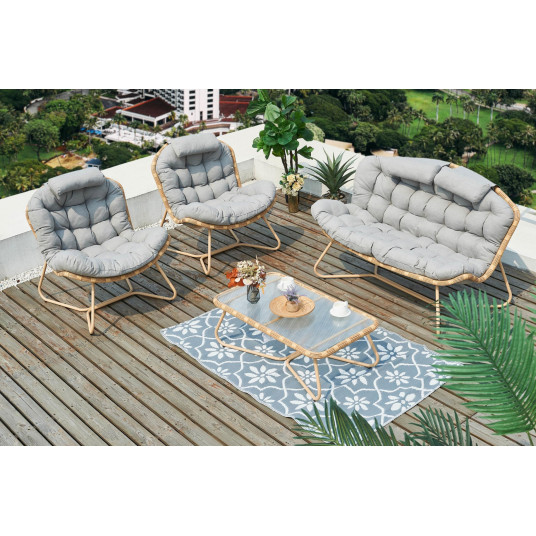 Lauko poilsio baldų komplektas Palermo Beige / Pilkas