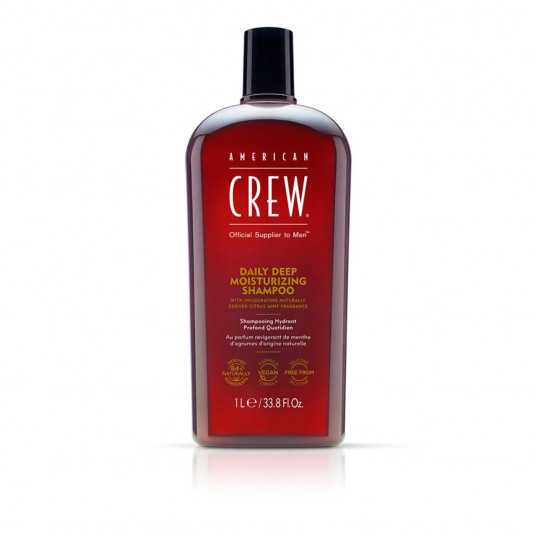 American Crew, kasdienis gilus drėkinimas, veganiškas, plaukų šampūnas, maitinantis, 1000 ml