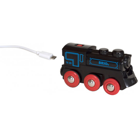 BRIO RAILWAY traukinys su pakraunamu varikliu ir USB kabeliu, 33599