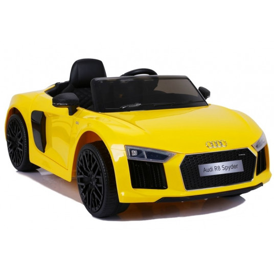 Vaikiškas vienvietis elektromobilis Audi R8 Spyder, geltonas